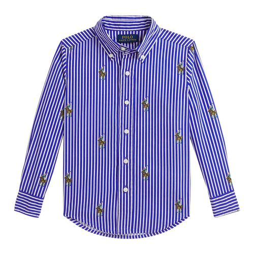 Polo Ralph Lauren Polo Bear Striped Cotton Shirt 3-7Y